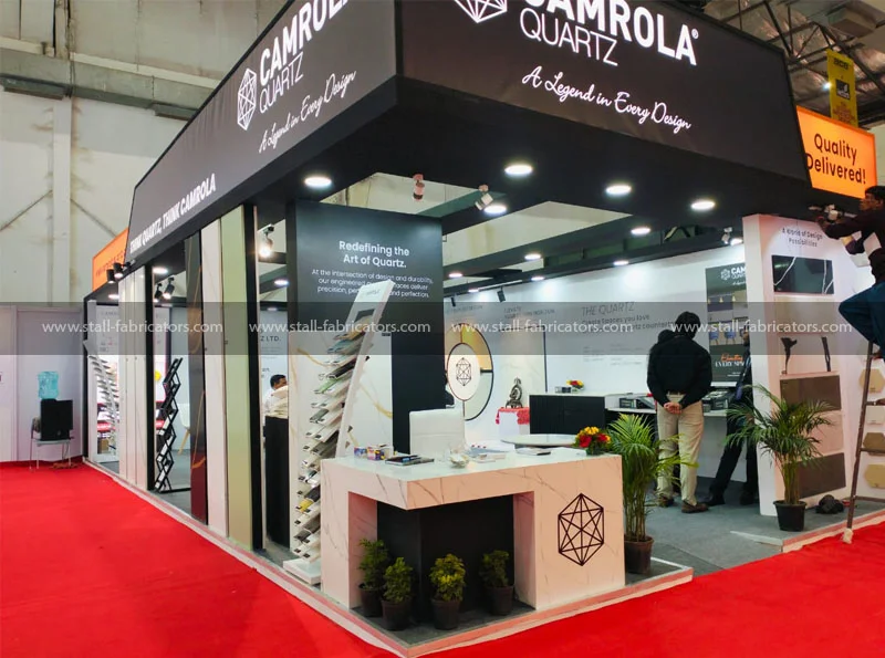 Camrola Quartz Limited exhibition stall at Acetech Mumbai – designed & fabricated by Stall Fabricators