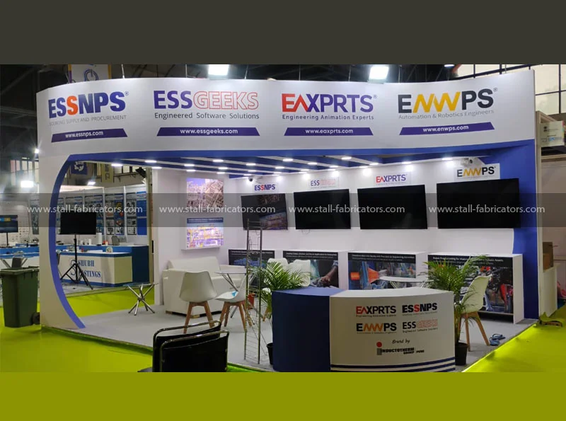 Essgeeks exhibition stall at Subcontract India – designed & fabricated by Stall Fabricators