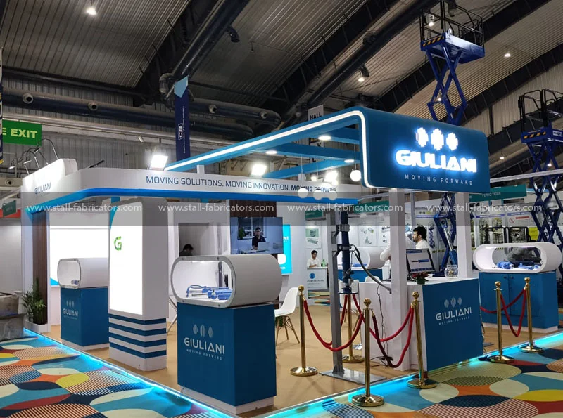 Giuliani Steering Cylinders exhibition stall at Excon – designed & fabricated by Stall Fabricators