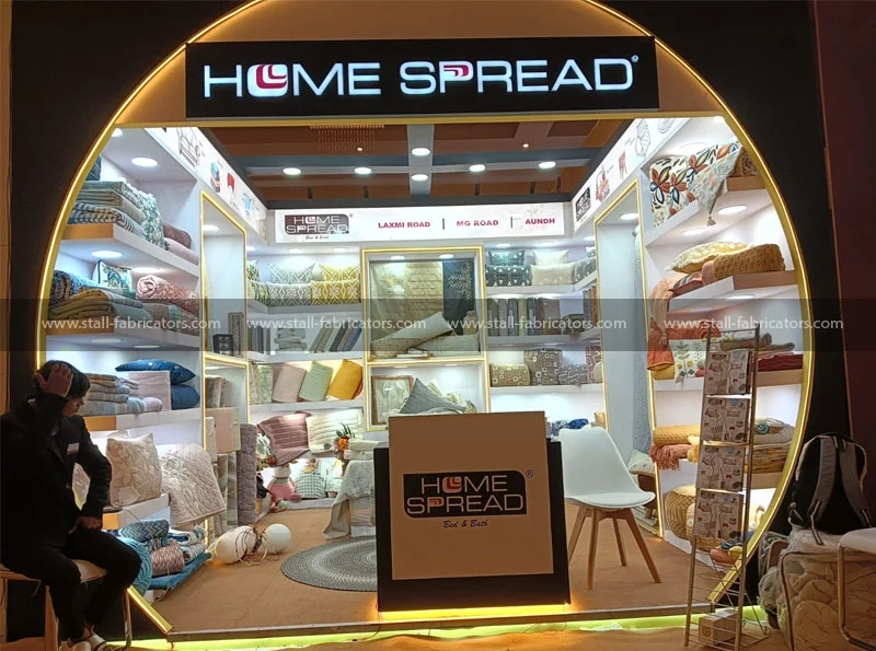 Home Spread exhibition stall at The Pune Design Show – designed & fabricated by Stall Fabricators