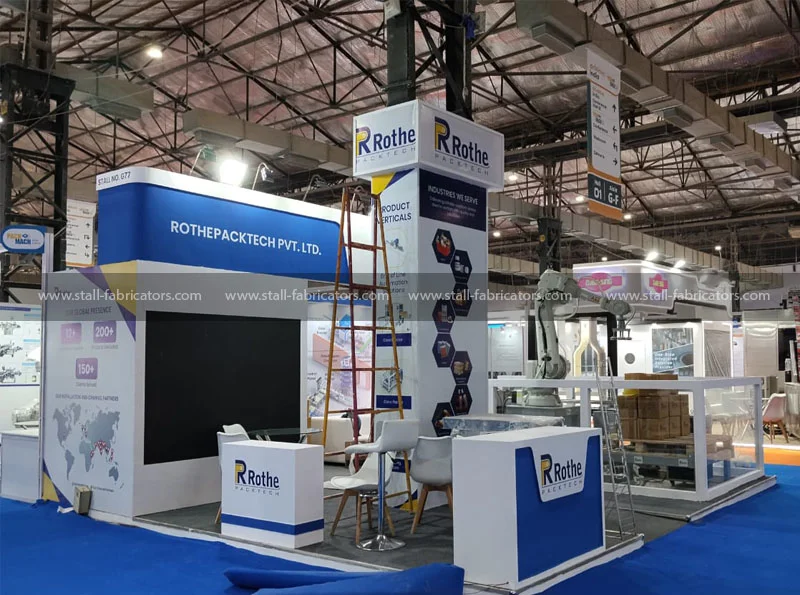 Rothe Packteck exhibition stall at Pack Mach Asia Expo – designed & fabricated by Stall Fabricators